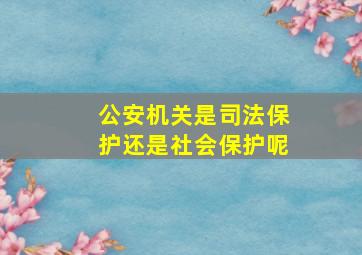 公安机关是司法保护还是社会保护呢