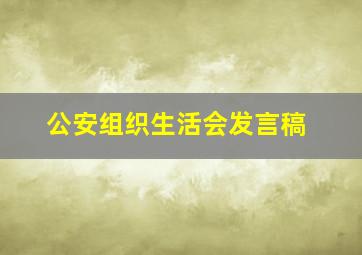 公安组织生活会发言稿