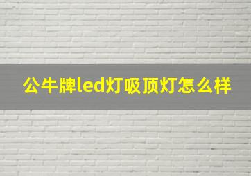 公牛牌led灯吸顶灯怎么样