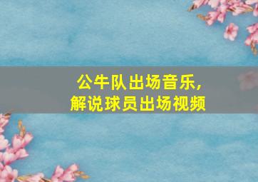 公牛队出场音乐,解说球员出场视频