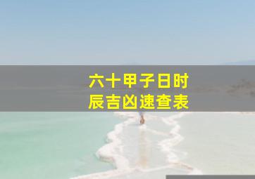 六十甲子日时辰吉凶速查表