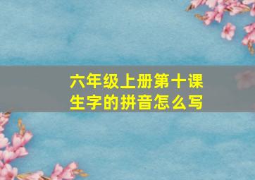 六年级上册第十课生字的拼音怎么写