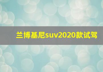 兰博基尼suv2020款试驾