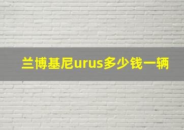 兰博基尼urus多少钱一辆