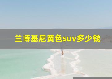 兰博基尼黄色suv多少钱