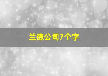 兰德公司7个字