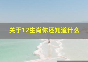 关于12生肖你还知道什么