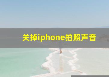 关掉iphone拍照声音