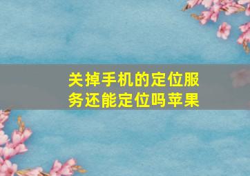 关掉手机的定位服务还能定位吗苹果