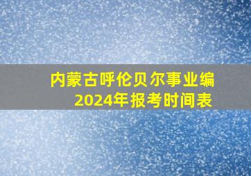 内蒙古呼伦贝尔事业编2024年报考时间表