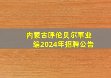 内蒙古呼伦贝尔事业编2024年招聘公告