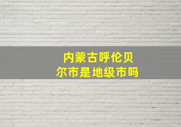 内蒙古呼伦贝尔市是地级市吗