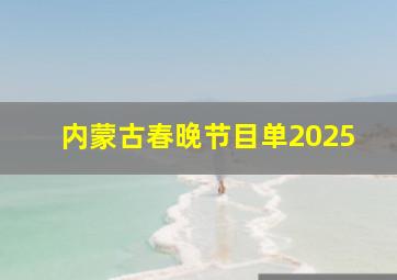 内蒙古春晚节目单2025