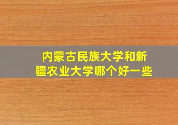 内蒙古民族大学和新疆农业大学哪个好一些