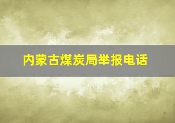 内蒙古煤炭局举报电话