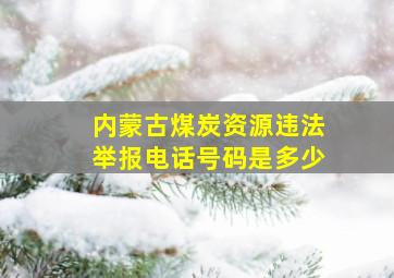 内蒙古煤炭资源违法举报电话号码是多少