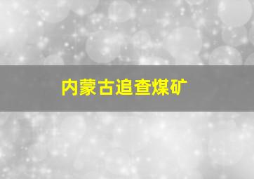 内蒙古追查煤矿