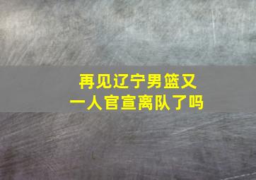 再见辽宁男篮又一人官宣离队了吗