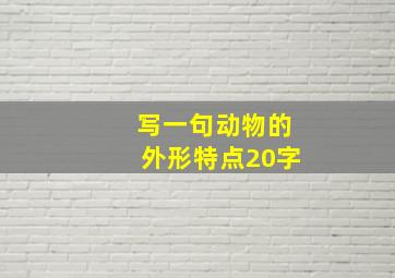 写一句动物的外形特点20字