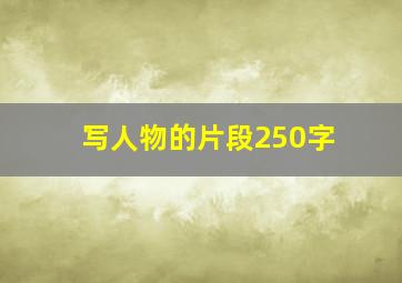 写人物的片段250字