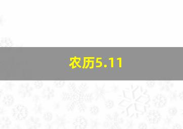 农历5.11