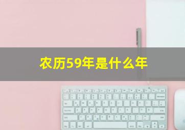 农历59年是什么年