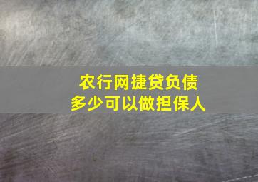 农行网捷贷负债多少可以做担保人