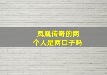 凤凰传奇的两个人是两口子吗