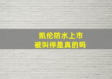 凯伦防水上市被叫停是真的吗