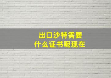 出口沙特需要什么证书呢现在