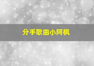 分手歌曲小阿枫