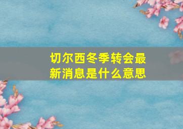 切尔西冬季转会最新消息是什么意思