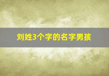 刘姓3个字的名字男孩