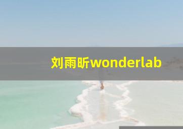 刘雨昕wonderlab