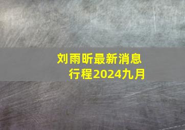 刘雨昕最新消息行程2024九月