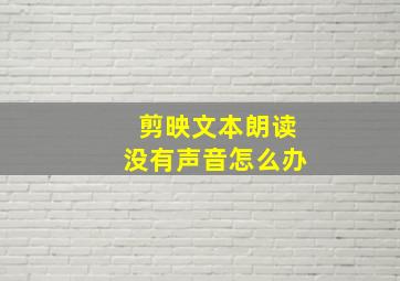 剪映文本朗读没有声音怎么办