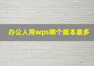 办公人用wps哪个版本最多