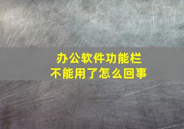 办公软件功能栏不能用了怎么回事