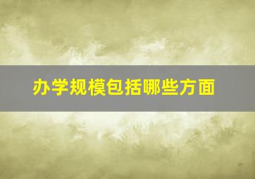 办学规模包括哪些方面