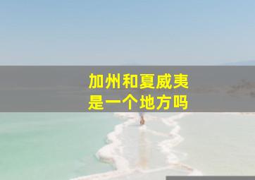 加州和夏威夷是一个地方吗