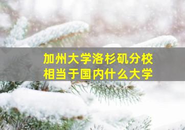 加州大学洛杉矶分校相当于国内什么大学