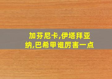 加芬尼卡,伊塔拜亚纳,巴希甲谁厉害一点