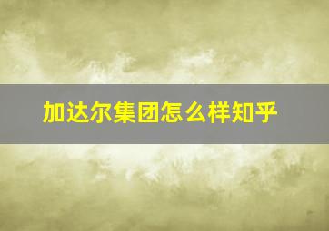 加达尔集团怎么样知乎