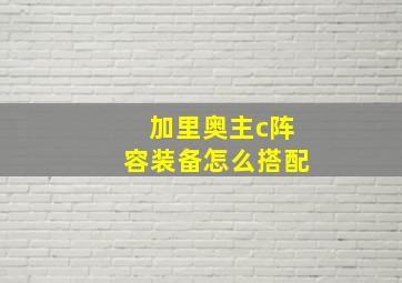 加里奥主c阵容装备怎么搭配