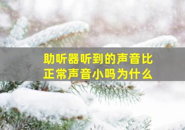 助听器听到的声音比正常声音小吗为什么