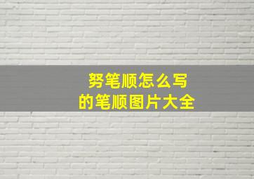 努笔顺怎么写的笔顺图片大全