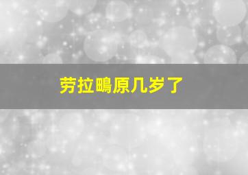 劳拉鴫原几岁了