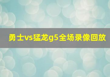 勇士vs猛龙g5全场录像回放