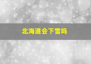 北海道会下雪吗