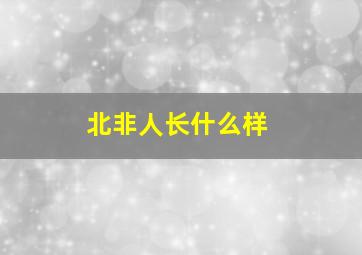 北非人长什么样